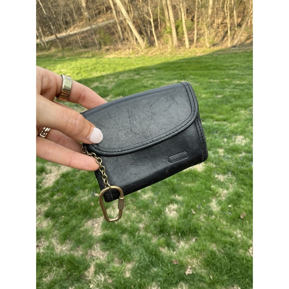 Vintage Coach 7219 Black ‎ Multifunction Purse Wallet WITH Keychain Bag Charm